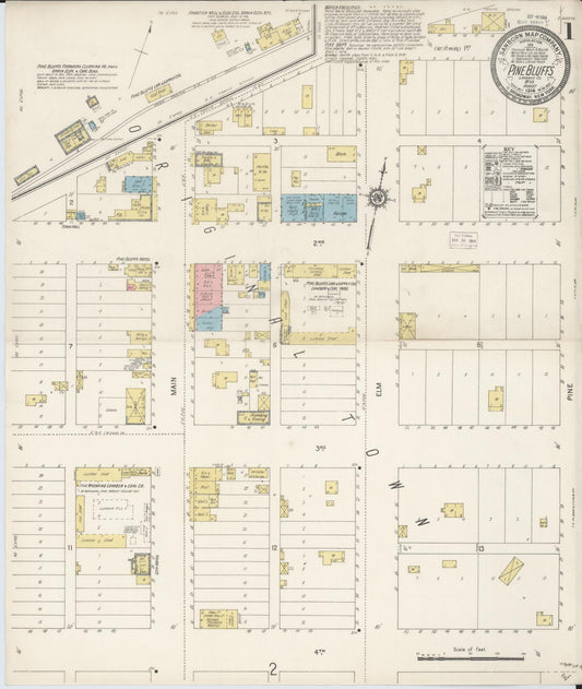 Sanborn Fire Insurance Map from Pine Bluffs, Laramie County, Wyoming (1914), Sheet #0001 - Historic Sanborn Fire Insurance Map Print, vintage old map wall art, antique decor, genealogy gift, Wyoming Wyoming map