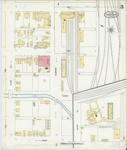 Sanborn Fire Insurance Map from Texarkana, Bowie County, Texas (1905), Sheet #0003 - Complete Map Set gallery image, historic Sanborn map, vintage wall art, Texas Texas