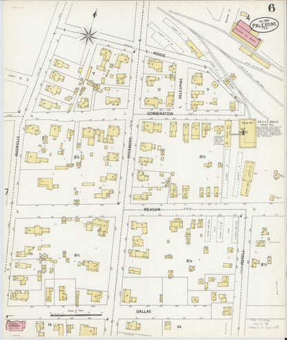 Sanborn Fire Insurance Map from Palestine, Anderson County, Texas (1900), Sheet #0006 - Complete Map Set gallery image, historic Sanborn map, vintage wall art, Texas Texas