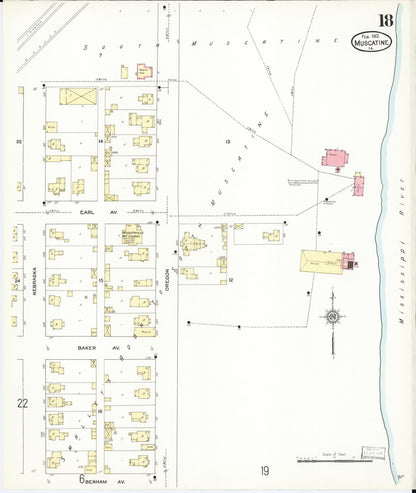 Sanborn Fire Insurance Map from Muscatine, Muscatine County, Iowa (1912), Sheet #0018 - Historic Sanborn Fire Insurance Map Print