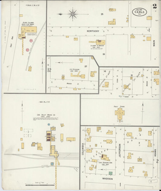 Sanborn Fire Insurance Map from Cable, Mercer County, Illinois (1901), Sheet #0002 - Historic Sanborn Fire Insurance Map Print, vintage old map wall art, antique decor, genealogy gift, Illinois Illinois map