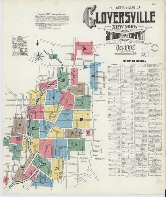 Sanborn Fire Insurance Map from Gloversville, Fulton County, New York. (1902) – Historic Sanborn Fire Insurance Map Print