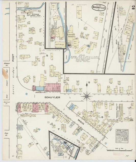 Sanborn Fire Insurance Map from Boonville, Oneida County, New York (1884), Sheet #0002 - Historic Sanborn Fire Insurance Map Print, vintage old map wall art, antique decor, genealogy gift, New York New York map