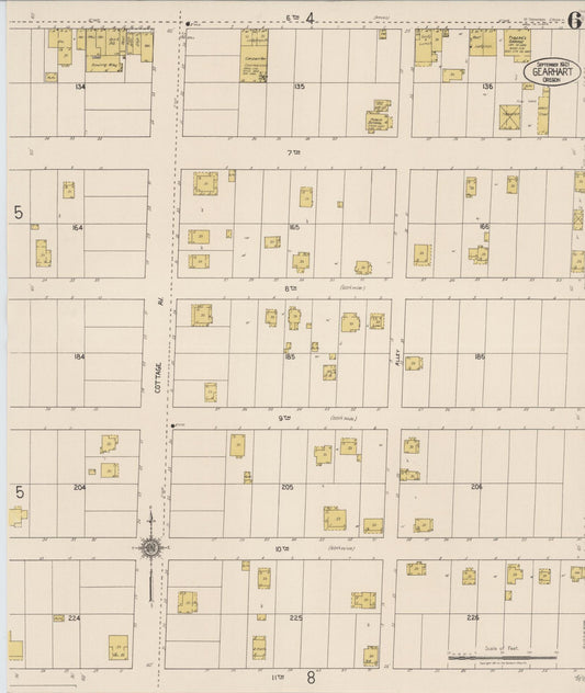 Sanborn Fire Insurance Map from Gearhart, Clatsop County, Oregon (1921), Sheet #0006 - Historic Sanborn Fire Insurance Map Print, vintage old map wall art, antique decor, genealogy gift, Oregon Oregon map