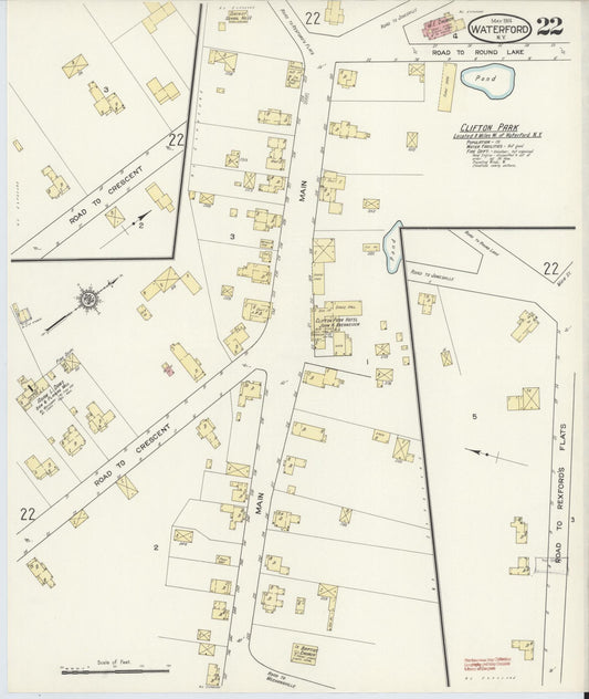 Sanborn Fire Insurance Map from Waterford, Saratoga County, New York (1914), Sheet #0022 - Historic Sanborn Fire Insurance Map Print, vintage old map wall art, antique decor, genealogy gift, New York New York map