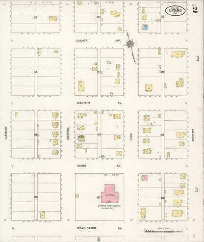 Sanborn Fire Insurance Map from Ontario, Malheur County, Oregon (1911), Sheet #0002 - Complete Map Set gallery image, historic Sanborn map, vintage wall art, Oregon Oregon