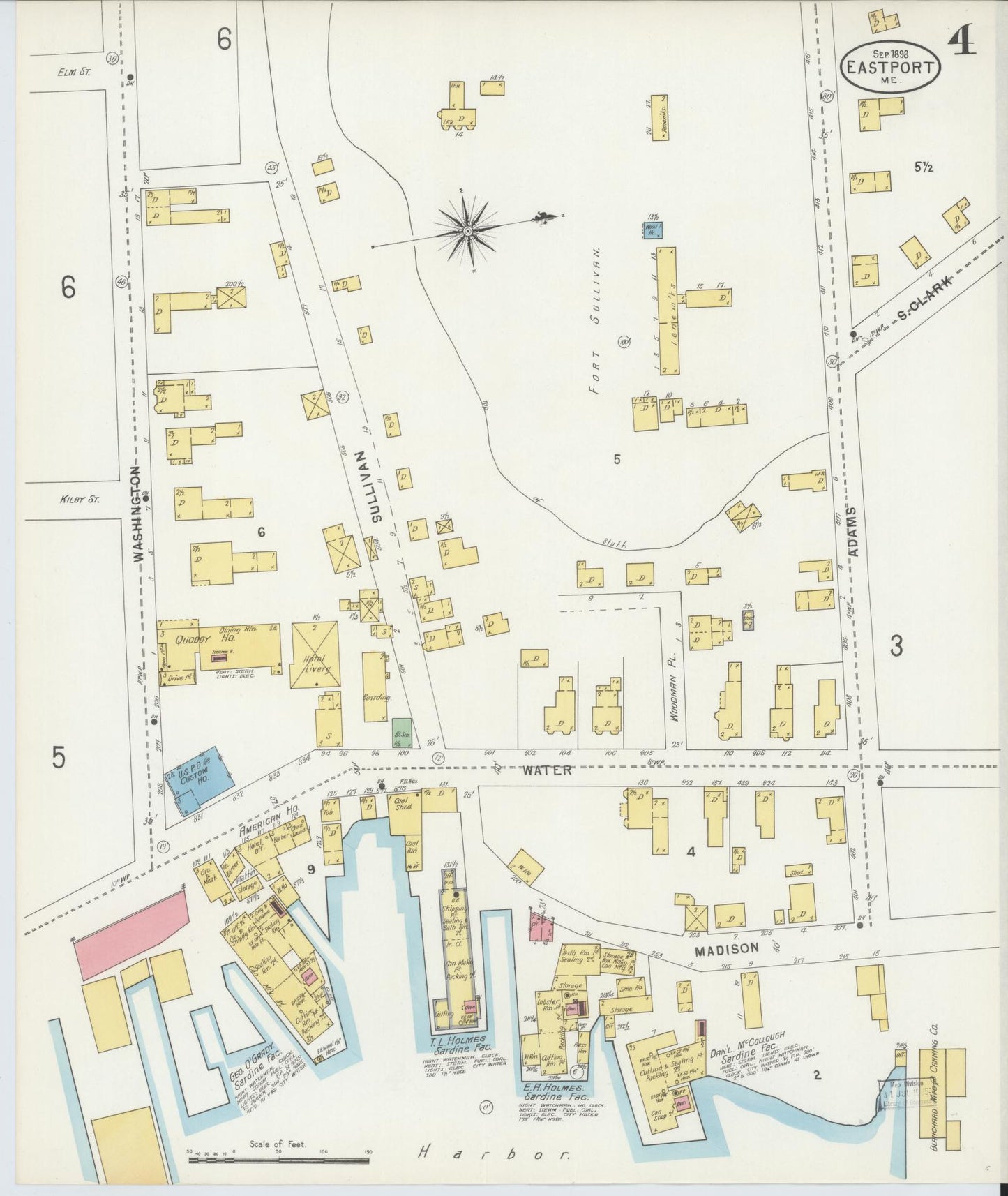 Sanborn Fire Insurance Map from Eastport, Washington County, Maine (1898), Sheet #0004 - Complete Map Set gallery image, historic Sanborn map, vintage wall art, Maine Maine