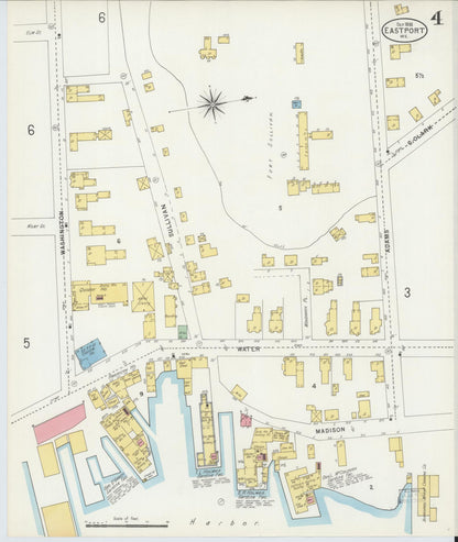 Sanborn Fire Insurance Map from Eastport, Washington County, Maine (1898), Sheet #0004 - Complete Map Set gallery image, historic Sanborn map, vintage wall art, Maine Maine