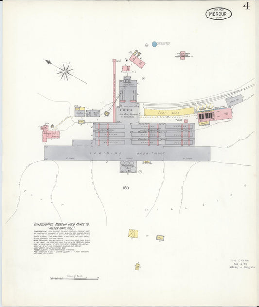 Sanborn Fire Insurance Map from Mercur, Toele County, Utah (1903), Sheet #0004 - Historic Sanborn Fire Insurance Map Print, vintage old map wall art, antique decor, genealogy gift, Utah Utah map