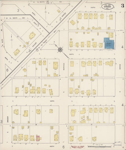 Sanborn Fire Insurance Map from Dinuba, Tulare County, California (1920), Sheet #0003 - Complete Map Set gallery image, historic Sanborn map, vintage wall art, California California