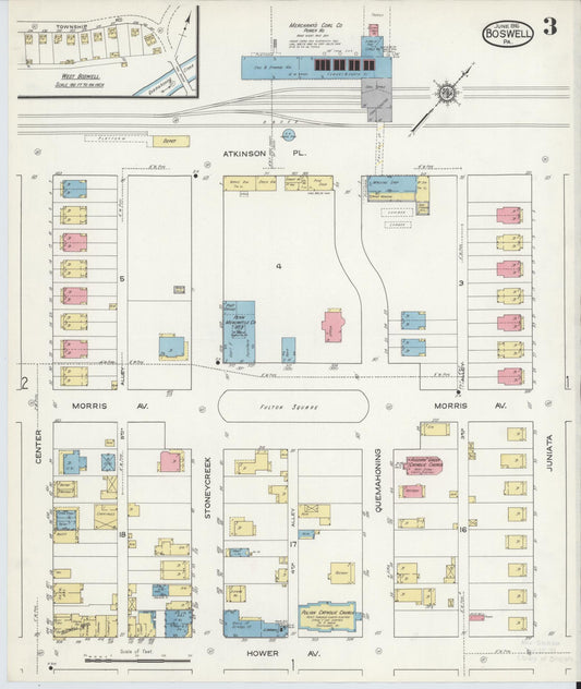 Sanborn Fire Insurance Map from Boswell, Somerset County, Pennsylvania (1916), Sheet #0003 - Historic Sanborn Fire Insurance Map Print, vintage old map wall art, antique decor, genealogy gift, Pennsylvania Pennsylvania map