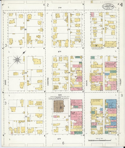 Sanborn Fire Insurance Map from Evanston, Uinta County, Wyoming (1907), Sheet #0004 - Complete Map Set gallery image, historic Sanborn map, vintage wall art, Wyoming Wyoming