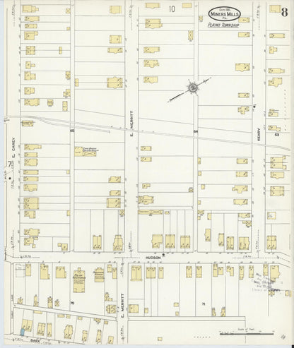 Sanborn Fire Insurance Map from Miners Mills, Luzerne County, Pennsylvania (1911), Sheet #0008 - Complete Map Set gallery image, historic Sanborn map, vintage wall art, Pennsylvania Pennsylvania