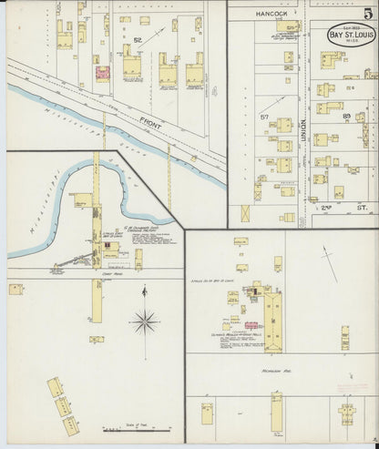 Sanborn Fire Insurance Map from Bay Saint Louis, Hancock County, Mississippi (1893), Sheet #0005 - Complete Map Set gallery image, historic Sanborn map, vintage wall art, Mississippi Mississippi