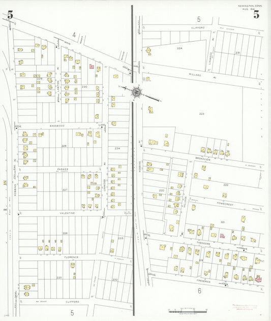 Sanborn Fire Insurance Map from Newington, Hartford County, Connecticut (1941), Sheet #0005 - Historic Sanborn Fire Insurance Map Print, vintage old map wall art, antique decor, genealogy gift, Connecticut Connecticut map