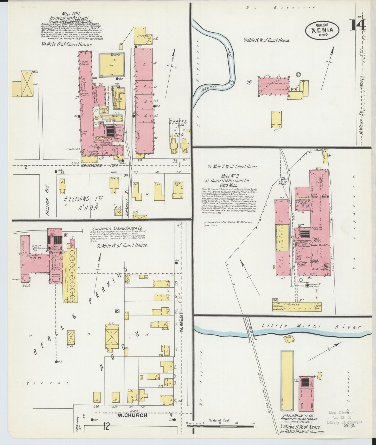 Sanborn Fire Insurance Map from Xenia, Greene County, Ohio (1901), Sheet #0014 - Historic Sanborn Fire Insurance Map Print, vintage old map wall art, antique decor, genealogy gift, Ohio Ohio map