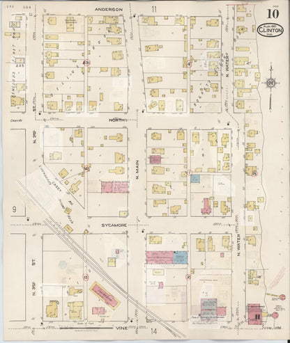 Sanborn Fire Insurance Map from Clinton, Vermillion County, Indiana (1947), Sheet #0010 - Historic Sanborn Fire Insurance Map Print, vintage old map wall art, antique decor, genealogy gift, Indiana Indiana map