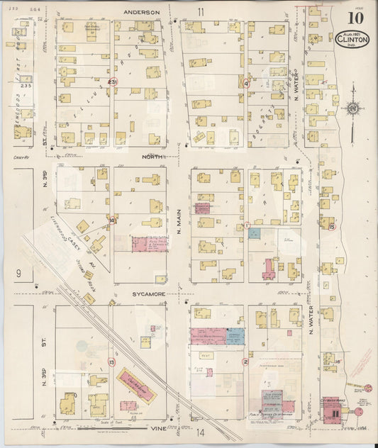 Sanborn Fire Insurance Map from Clinton, Vermillion County, Indiana (1947), Sheet #0010 - Historic Sanborn Fire Insurance Map Print, vintage old map wall art, antique decor, genealogy gift, Indiana Indiana map