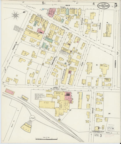 Sanborn Fire Insurance Map from Stoneham, Middlesex County, Massachusetts (1897), Sheet #0005 - Complete Map Set gallery image, historic Sanborn map, vintage wall art, Massachusetts Massachusetts