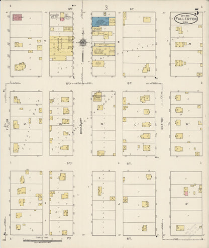 Sanborn Fire Insurance Map from Fullerton, Nance County, Nebraska (1922), Sheet #0005 - Complete Map Set gallery image, historic Sanborn map, vintage wall art, Nebraska Nebraska