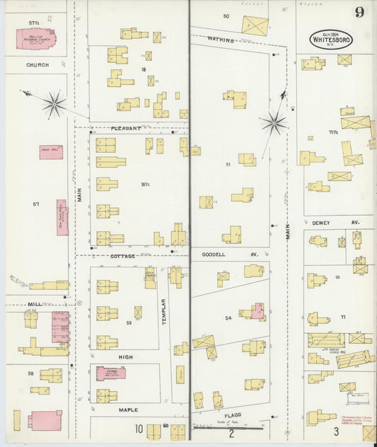 Sanborn Fire Insurance Map from Whitesboro, Oneida County, New York (1904), Sheet #0009 - Historic Sanborn Fire Insurance Map Print, vintage old map wall art, antique decor, genealogy gift, New York New York map