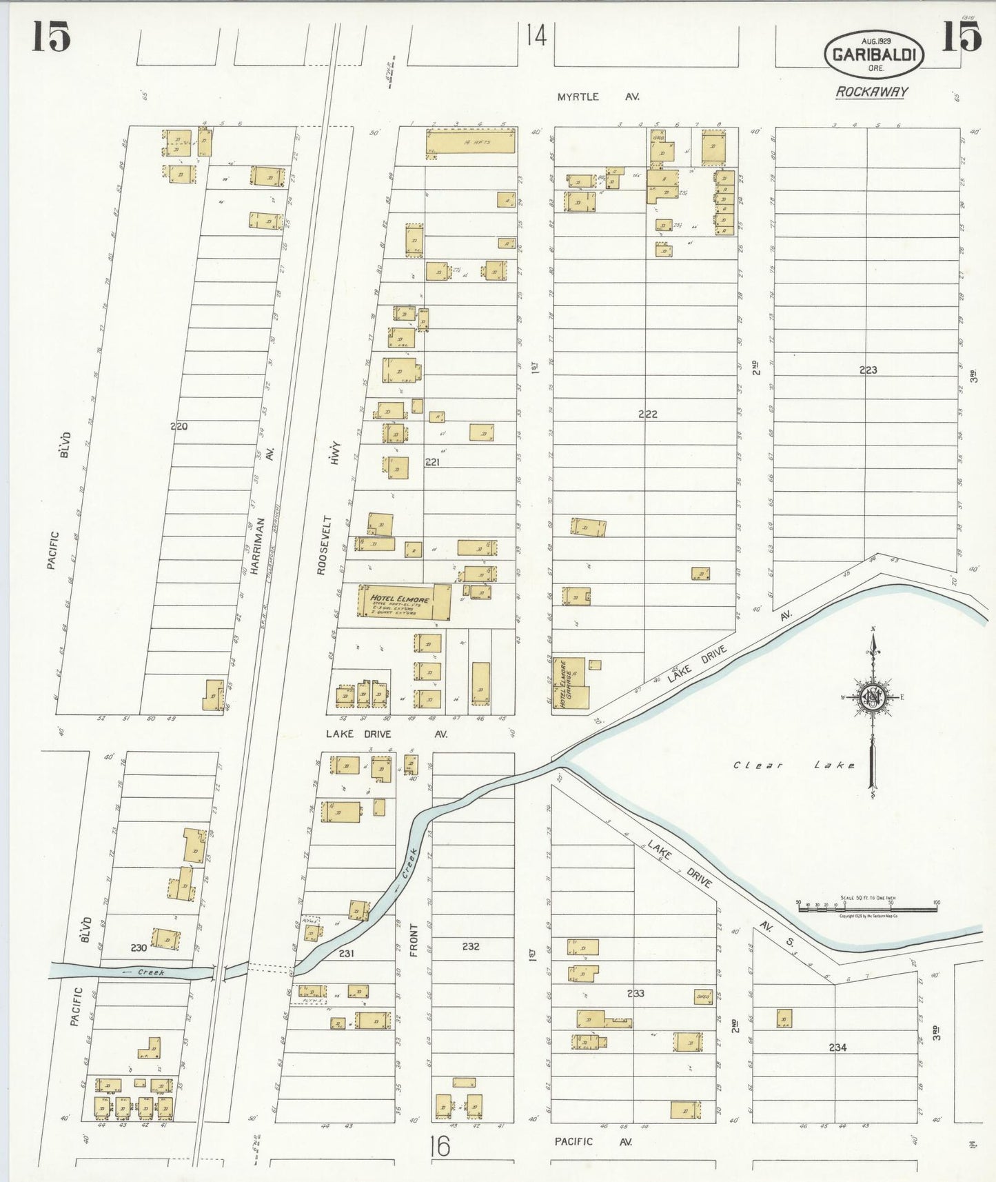 Sanborn Fire Insurance Map from Garibaldi, Tillamook County, Oregon (1929), Sheet #0015 - Complete Map Set gallery image, historic Sanborn map, vintage wall art, Oregon Oregon