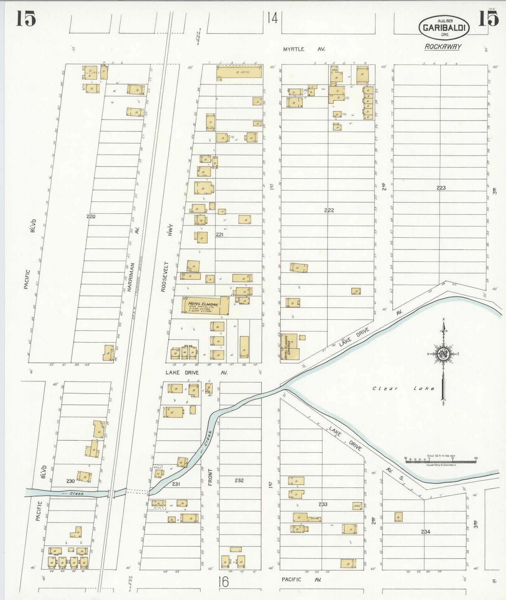 Sanborn Fire Insurance Map from Garibaldi, Tillamook County, Oregon (1929), Sheet #0015 - Complete Map Set gallery image, historic Sanborn map, vintage wall art, Oregon Oregon
