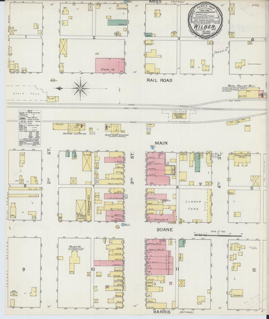 Sanborn Fire Insurance Map from Wilber, Saline County, Nebraska (1892), Sheet #0001 - Historic Sanborn Fire Insurance Map Print, vintage old map wall art, antique decor, genealogy gift, Nebraska Nebraska map