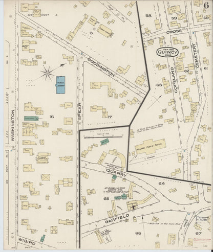 Sanborn Fire Insurance Map from Quincy, Norfolk County, Massachusetts (1885), Sheet #0006 - Complete Map Set gallery image, historic Sanborn map, vintage wall art, Massachusetts Massachusetts
