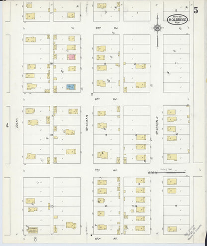 Sanborn Fire Insurance Map from Holdrege, Phelps County, Nebraska (1915), Sheet #0005 - Complete Map Set gallery image, historic Sanborn map, vintage wall art, Nebraska Nebraska