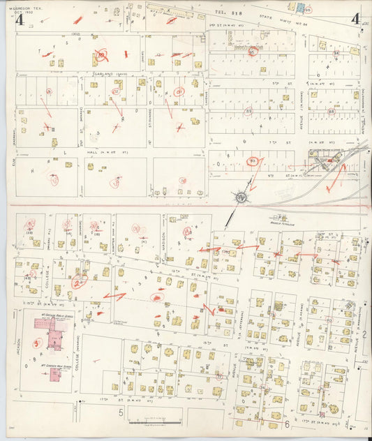 Sanborn Fire Insurance Map from McGregor, McLennan County, Texas (1942), Sheet #0004 - Historic Sanborn Fire Insurance Map Print, vintage old map wall art, antique decor, genealogy gift, Texas Texas map