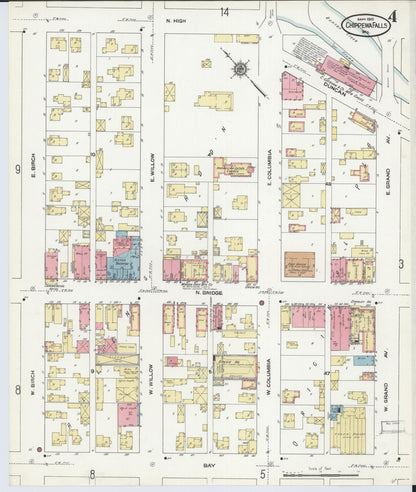 Sanborn Fire Insurance Map from Chippewa Falls, Chippewa County, Wisconsin (1910), Sheet #0004 - Historic Sanborn Fire Insurance Map Print, vintage old map wall art, antique decor, genealogy gift, Wisconsin Wisconsin map