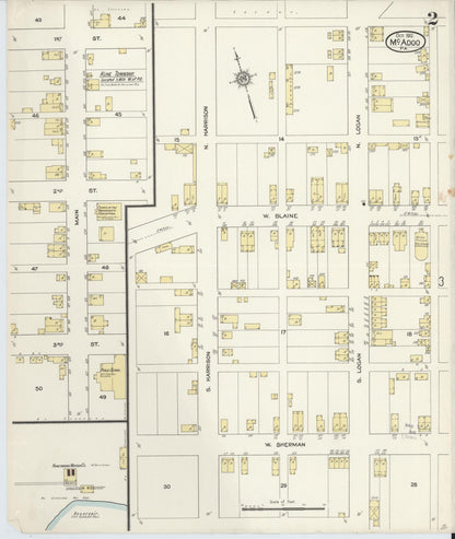 Sanborn Fire Insurance Map from McAdoo, Schuylkill County, Pennsylvania (1912), Sheet #0002 - Complete Map Set gallery image, historic Sanborn map, vintage wall art, Pennsylvania Pennsylvania