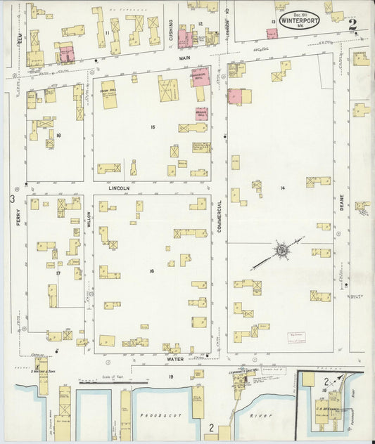 Sanborn Fire Insurance Map from Winterport, Waldo County, Maine (1911), Sheet #0002 - Historic Sanborn Fire Insurance Map Print, vintage old map wall art, antique decor, genealogy gift, Maine Maine map