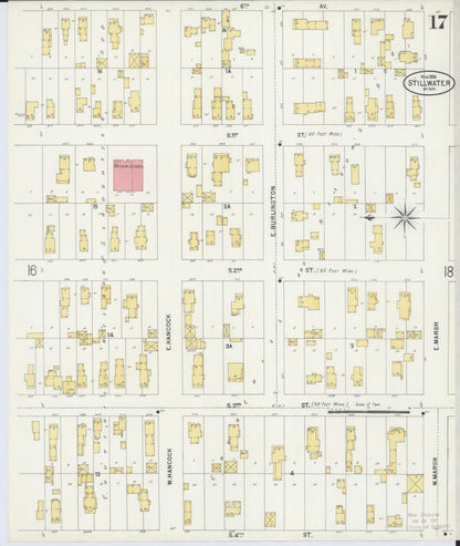 Sanborn Fire Insurance Map from Stillwater, Washington County, Minnesota (1898), Sheet #0017 - Historic Sanborn Fire Insurance Map Print, vintage old map wall art, antique decor, genealogy gift, Minnesota Minnesota map