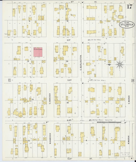 Sanborn Fire Insurance Map from Stillwater, Washington County, Minnesota (1898), Sheet #0017 - Historic Sanborn Fire Insurance Map Print, vintage old map wall art, antique decor, genealogy gift, Minnesota Minnesota map