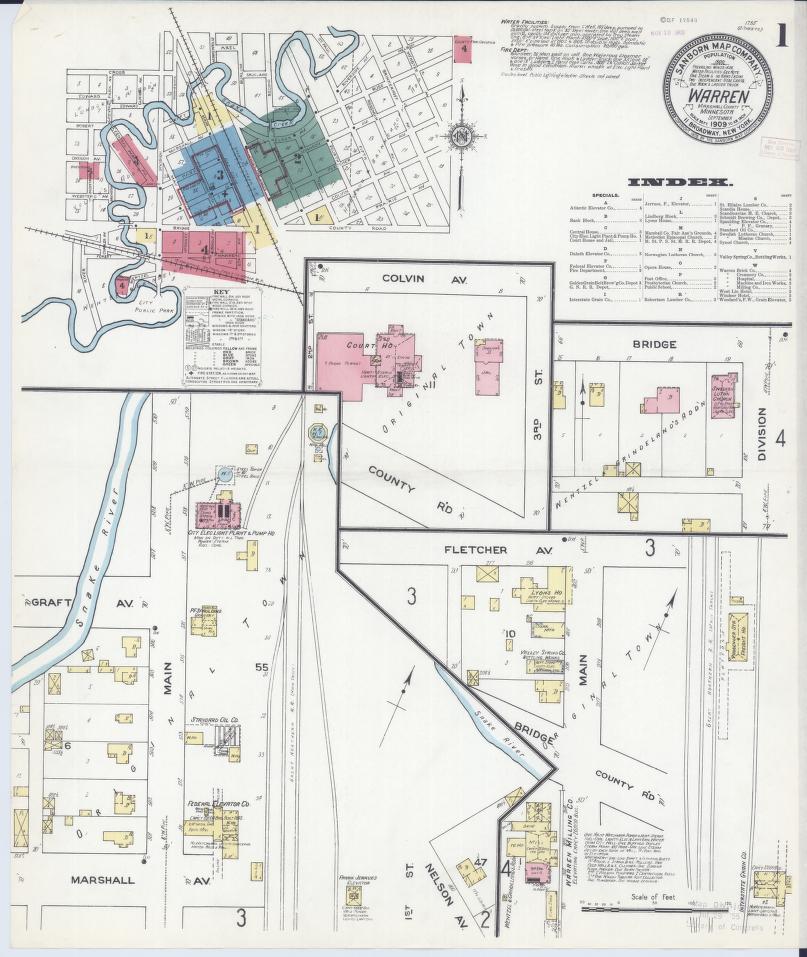 Sanborn Fire Insurance Map from Warren, Marshall County, Minnesota. (1909) – Map View