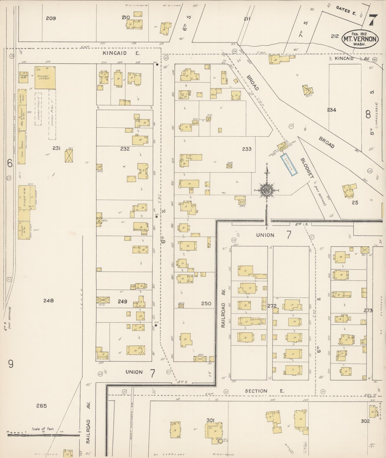 Sanborn Fire Insurance Map from Mount Vernon, Skagit County, Washington (1912), Sheet #0007 - Complete Map Set gallery image, historic Sanborn map, vintage wall art, Washington Washington