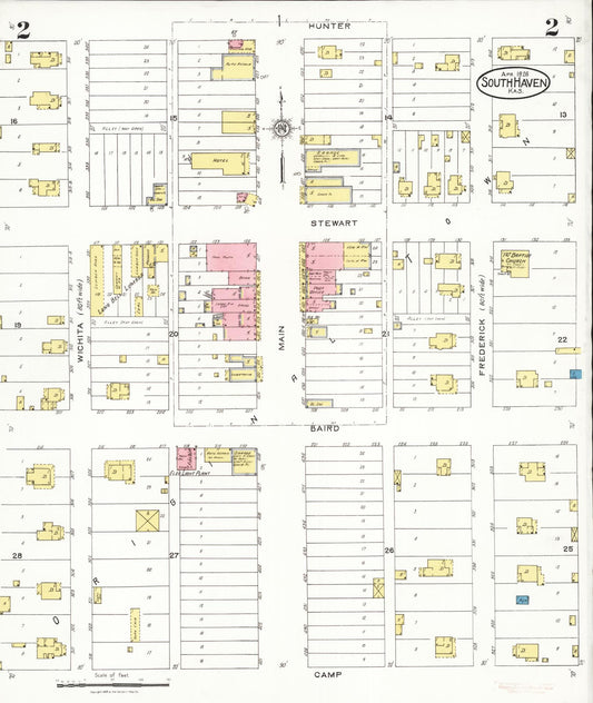 Sanborn Fire Insurance Map from South Haven, Sumner County, Kansas (1926), Sheet #0002 - Historic Sanborn Fire Insurance Map Print, vintage old map wall art, antique decor, genealogy gift, Kansas Kansas map