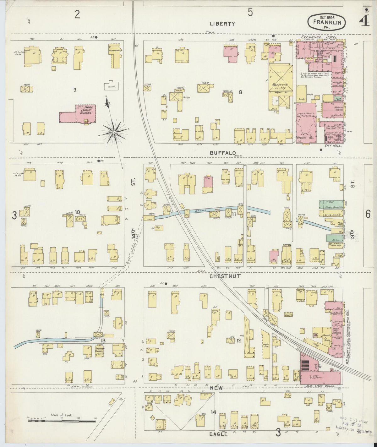 Sanborn Fire Insurance Map from Franklin, Venango County, Pennsylvania (1896), Sheet #0004 - Complete Map Set gallery image, historic Sanborn map, vintage wall art, Pennsylvania Pennsylvania