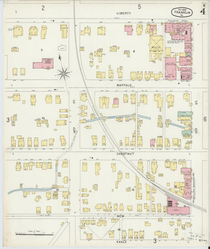 Sanborn Fire Insurance Map from Franklin, Venango County, Pennsylvania (1896), Sheet #0004 - Complete Map Set gallery image, historic Sanborn map, vintage wall art, Pennsylvania Pennsylvania