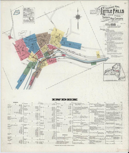 Sanborn Fire Insurance Map from Little Falls, Herkimer County, New York. (1918) – Historic Sanborn Fire Insurance Map Print