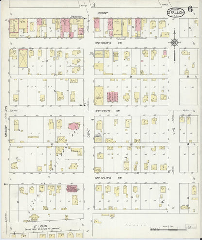 Sanborn Fire Insurance Map from O'Fallon, Saint Clair County, Illinois (1914), Sheet #0006 - Complete Map Set gallery image, historic Sanborn map, vintage wall art, Illinois Illinois