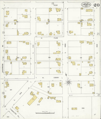 Sanborn Fire Insurance Map from Centralia, Lewis County, Washington (1909), Sheet #0020 - Complete Map Set gallery image, historic Sanborn map, vintage wall art, Washington Washington