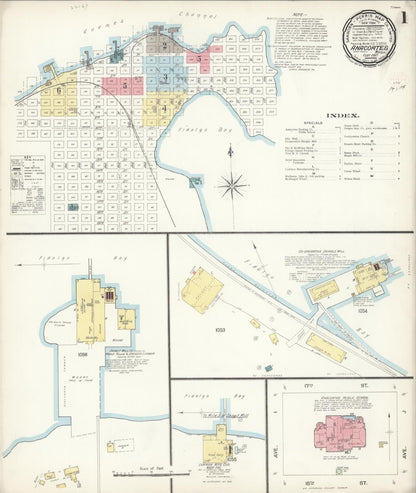 Sanborn Fire Insurance Map from Anacortes, Skagit County, Washington (1897), Sheet #0001 - Complete Map Set gallery image, historic Sanborn map, vintage wall art, Washington Washington