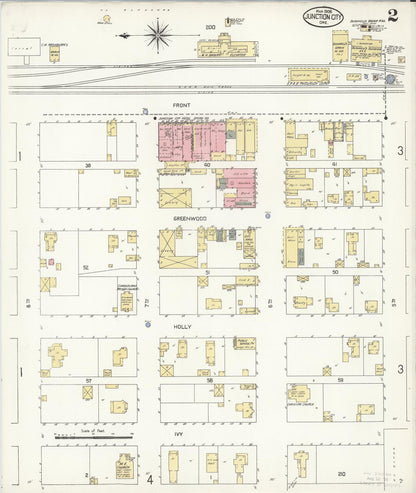 Sanborn Fire Insurance Map from Junction City, Lane County, Oregon (1908), Sheet #0002 - Complete Map Set gallery image, historic Sanborn map, vintage wall art, Oregon Oregon