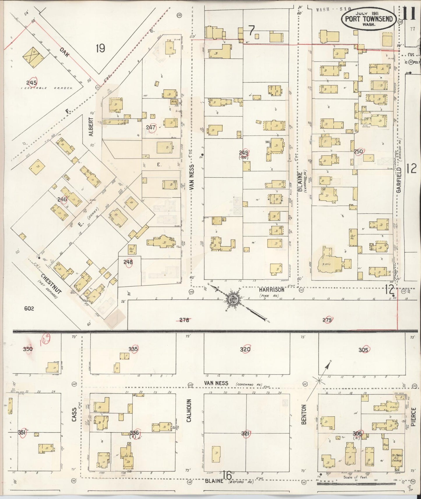 Sanborn Fire Insurance Map from Port Townsend, Jefferson County, Washington (1949), Sheet #0011 - Complete Map Set gallery image, historic Sanborn map, vintage wall art, Washington Washington