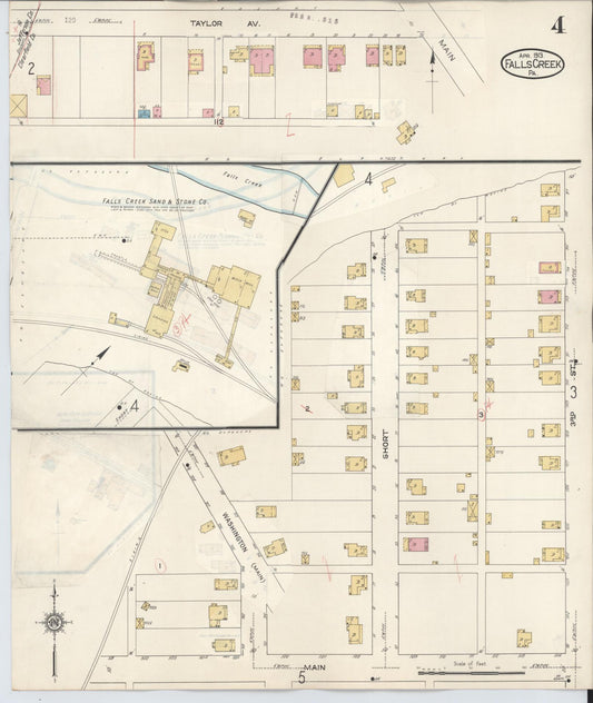 Sanborn Fire Insurance Map from Falls Creek, Jefferson And Clearfield Counties, Pennsylvania (1934), Sheet #0004 - Historic Sanborn Fire Insurance Map Print, vintage old map wall art, antique decor, genealogy gift, Pennsylvania Pennsylvania map