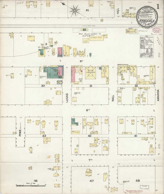 Sanborn Fire Insurance Map from Arbuckle, Colusa County, California (1894), Sheet #0001 - Historic Sanborn Fire Insurance Map Print, vintage old map wall art, antique decor, genealogy gift, California California map