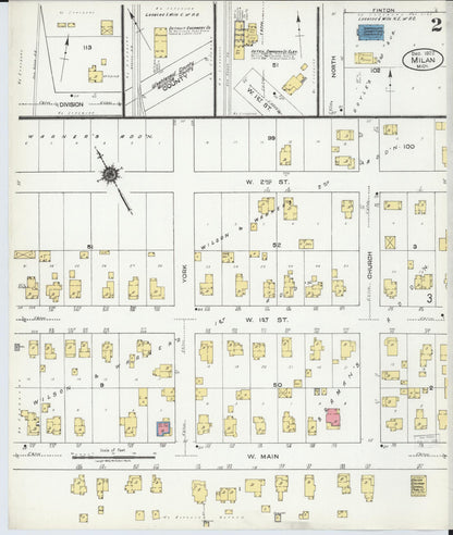 Sanborn Fire Insurance Map from Milan, Washtenaw And Monroe Counties, Michigan (1922), Sheet #0002 - Complete Map Set gallery image, historic Sanborn map, vintage wall art, Michigan Michigan